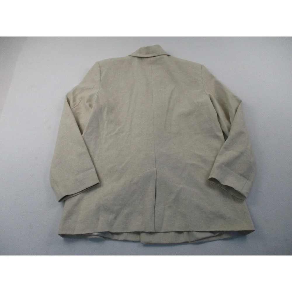Old Navy Blazer Men M Beige Double Breasted Linen Blend Relaxed Workwear Utility